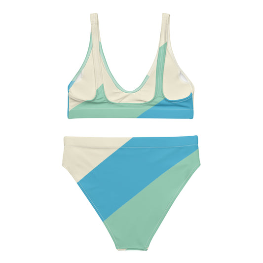 Tri-Color High-Waisted Bikini