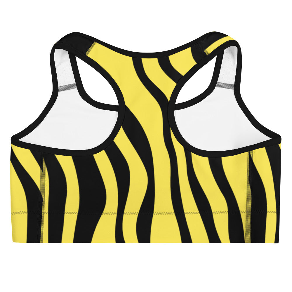 Yellow Zebra Print Sports bra