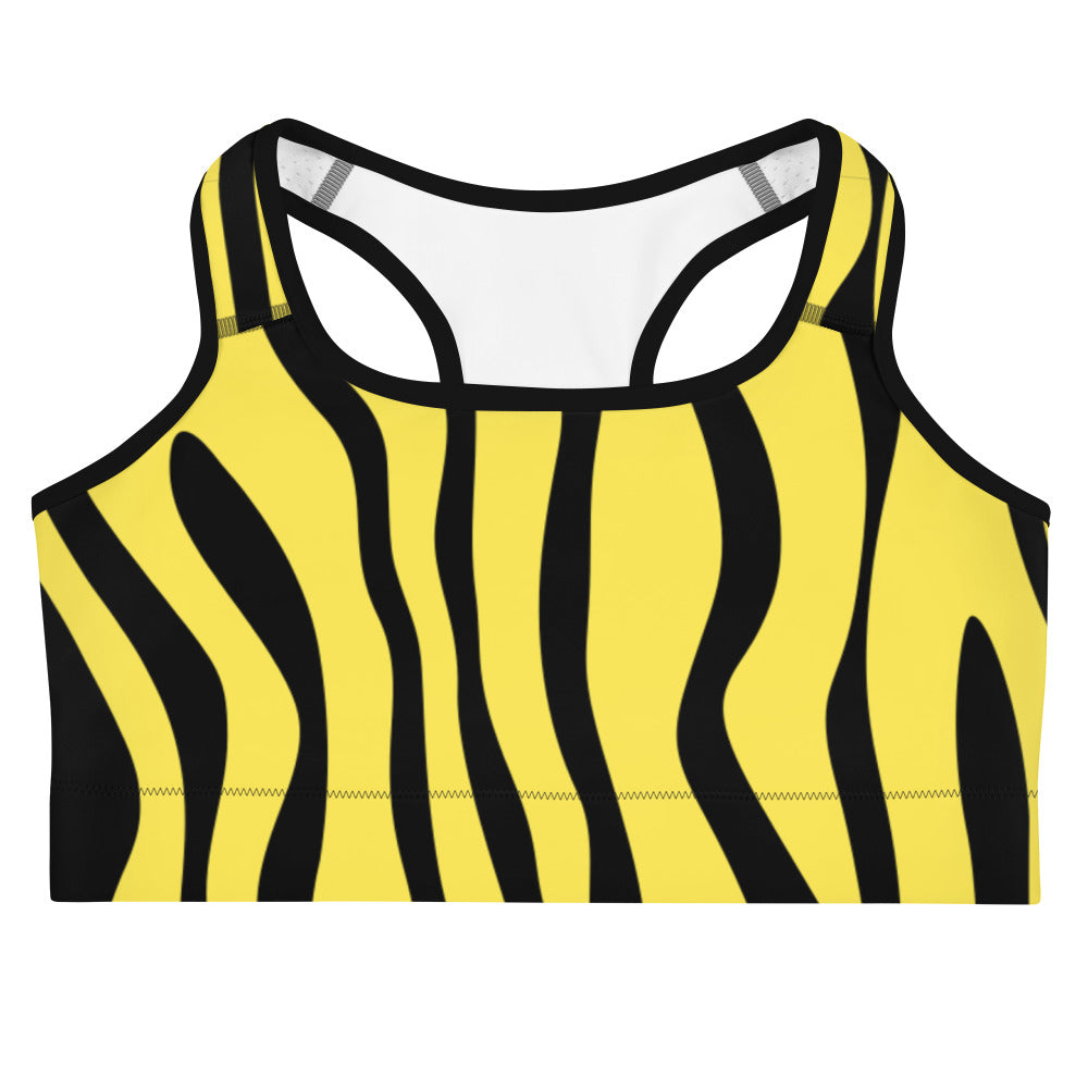 Yellow Zebra Print Sports bra