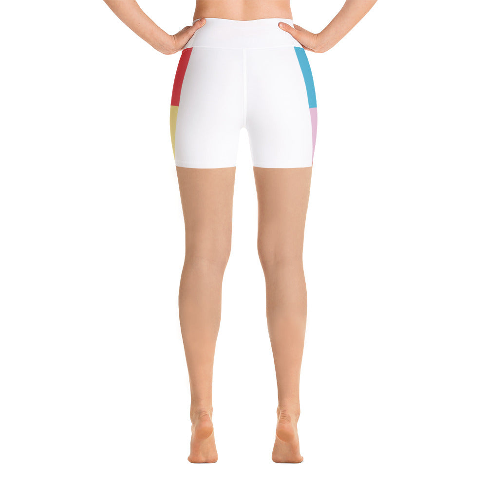 Multicolor Print Yoga Shorrts