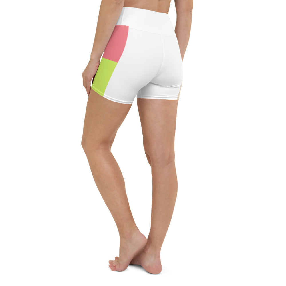 Multicolor Print Yoga Shorts
