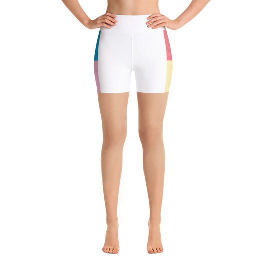 Multicolor Print Yoga Shorrts