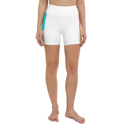 Multicolor Print Yoga Shorts